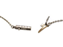 Art Deco Platinum & Diamond Drop Necklace in Original Case