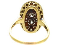 Art Deco 14ct Gold & Platinum Oval Diamond Set Ring