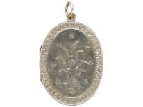 Victorian Oval Silver Engraved Locket