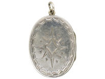 Victorian Oval Silver Engraved Locket