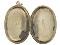 Victorian Oval Silver Engraved Locket