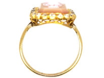 Victorian Diamond & Carved Carnelian Ring of a Dancing Muse