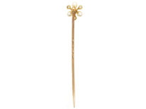 Edwardian Natural Pearl & Diamond Tie Pin