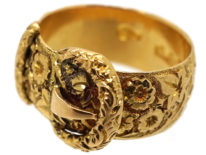 Edwardian 18ct Gold Cling to Me Buckle Ring