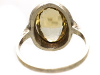 Silver, Marcasite & Citrine Oval Ring