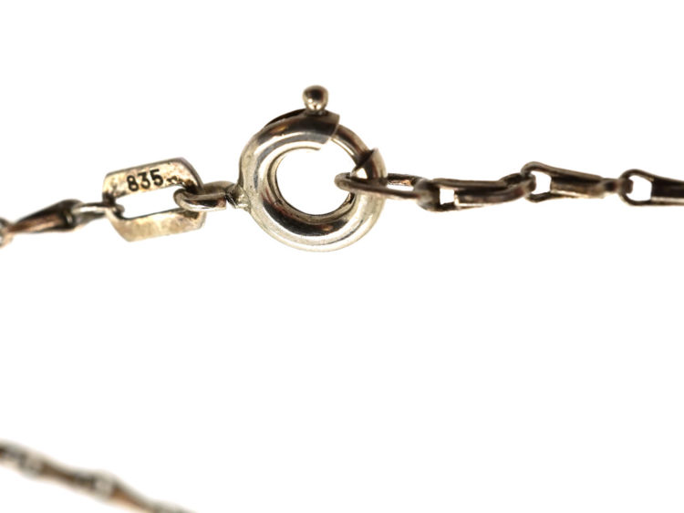 Art Deco Silver, Marcasite & Pearl Necklace