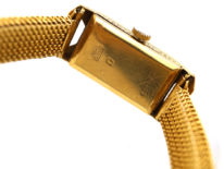Art Deco 18ct Gold & Enamel Watch on Mesh Strap