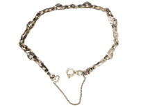 Art Deco Silver & Synthetic Blue Spinel Bracelet
