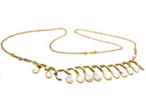 14ct Gold & Moonstone Drops Necklace
