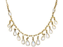 14ct Gold & Moonstone Drops Necklace
