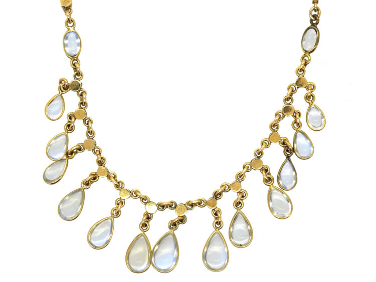 14ct Gold & Moonstone Drops Necklace