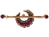 Victorian Ruby & Diamond Crescent Brooch