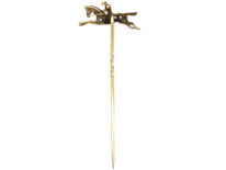 Edwardian Rose Diamond & Enamel Racehorse & Jockey Tie Pin