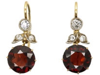 Edwardian Garnet & Diamond Drop Earrings