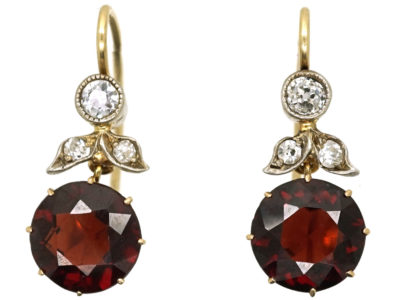 Edwardian Garnet & Diamond Drop Earrings