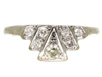Art Deco Platinum & Diamond Fan Shaped Ring