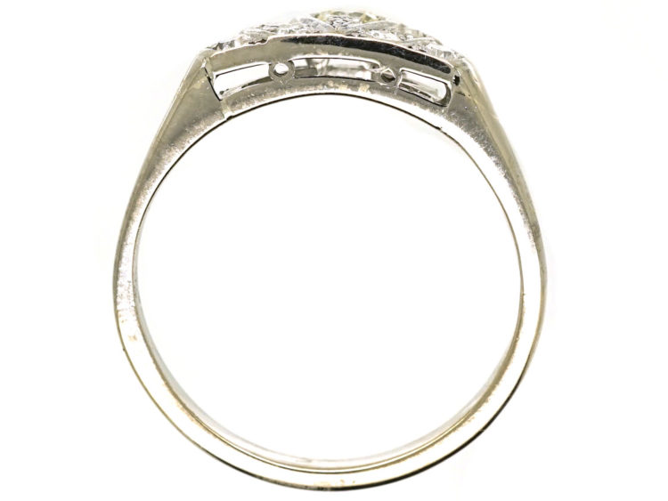 Art Deco Platinum & Diamond Fan Shaped Ring