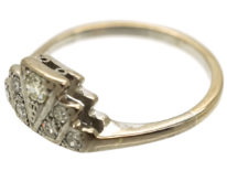 Art Deco Platinum & Diamond Fan Shaped Ring