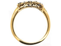 Edwardian 18ct Gold, Three Stone Sapphire & Diamond Ring