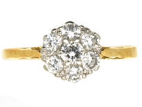 18ct Gold, Platinum & Diamond Daisy Cluster Ring