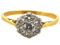 18ct Gold, Platinum & Diamond Daisy Cluster Ring