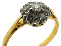 18ct Gold, Platinum & Diamond Daisy Cluster Ring