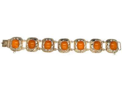 Silver Fishes & Amber Bracelet