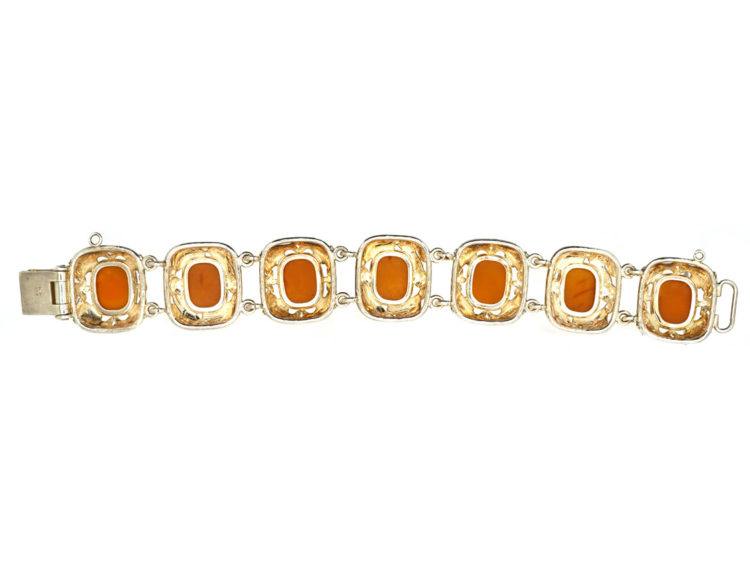 Silver Fishes & Amber Bracelet