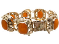 Silver Fishes & Amber Bracelet