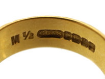 18ct Gold Wedding Band With Roses & Ivy Motif