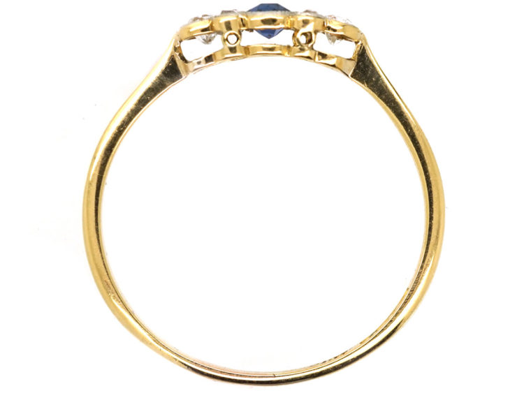 Edwardian 18ct Gold, Platinum, Sapphire & Diamond Ring