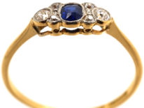 Edwardian 18ct Gold, Platinum, Sapphire & Diamond Ring
