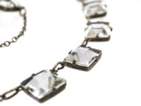 Art Deco Silver & Square Paste Necklace