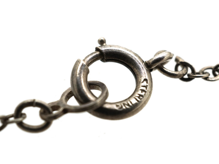 Art Deco Silver & Square Paste Necklace