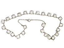 Art Deco Silver & Square Paste Necklace