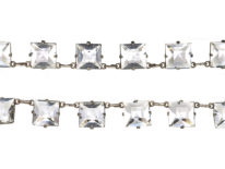 Art Deco Silver & Square Paste Necklace