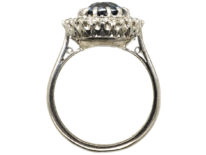 18ct White Gold, Platinum, Sapphire & Diamond Cluster Ring