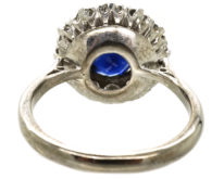 18ct White Gold, Platinum, Sapphire & Diamond Cluster Ring