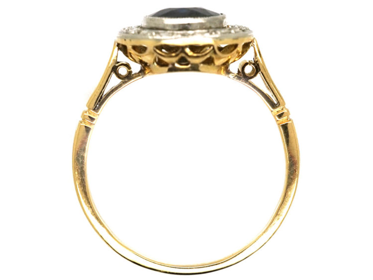 Edwardian 18ct Gold,Platinum, Sapphire & Diamond Oval Cluster Ring