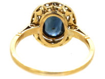Edwardian 18ct Gold,Platinum, Sapphire & Diamond Oval Cluster Ring
