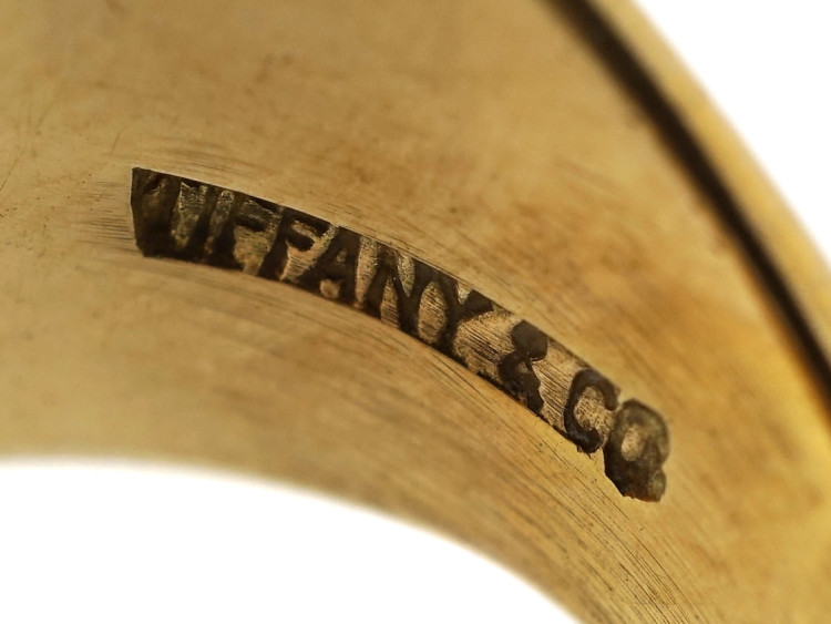 14ct Gold Signet Ring By Tiffany With Crest Intaglio
