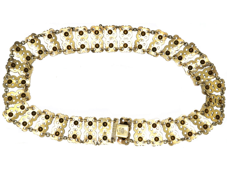 Silver Blue & White Enamel Collar by David Andersen