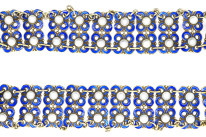 Silver Blue & White Enamel Collar by David Andersen