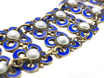Silver Blue & White Enamel Collar by David Andersen