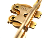 Edwardian Two Colour 15ct Gold Mother & Baby Owl on a Branch Brooch