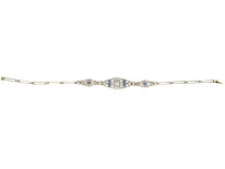 Art Deco 15ct Gold & Platinum, Sapphire & Diamond Bracelet