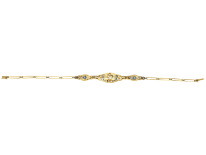 Art Deco 15ct Gold & Platinum, Sapphire & Diamond Bracelet