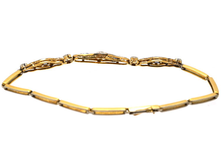 Art Deco 15ct Gold & Platinum, Sapphire & Diamond Bracelet
