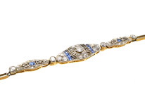 Art Deco 15ct Gold & Platinum, Sapphire & Diamond Bracelet