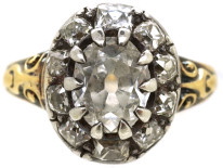 Victorian 18ct Gold Oval Diamond Cluster Ring
